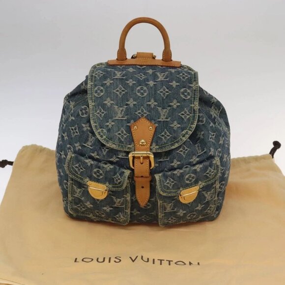 LOUIS VUITTON Monogram Denim Sac A DosGM Backpack Blue - Picture 1 of 15